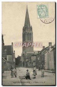 Old Postcard The Children Bernieres Church