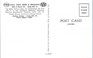 CAMP HILL, PA SLUG'S ROOST GAS Station Restaurant c1950s CARS Roadside Postcard