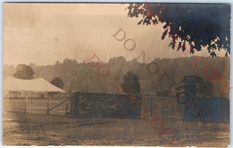 c1910s Unknown Athletic Sports Field RPPC Stadium Ground Arena Photo Tent A155