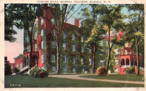 Vintage Postcard 1923 Cowles Hall Elmira College Campus Building Elmira New York