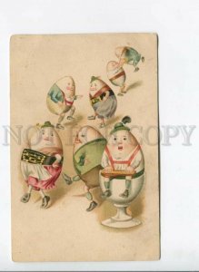 3170090 Russia EASTER Dance of Dressed EGGS vintage LITHO PC