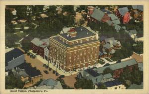 Philipsburg PA Hotel Philips Linen Postcard - Aeril View