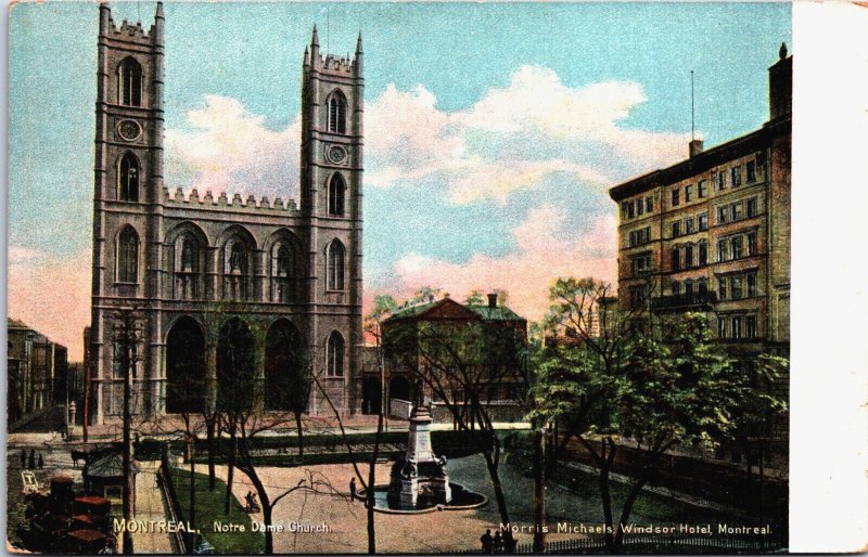 Canada Quebec Montreal Notre Dame Church Vintage Postcard C162