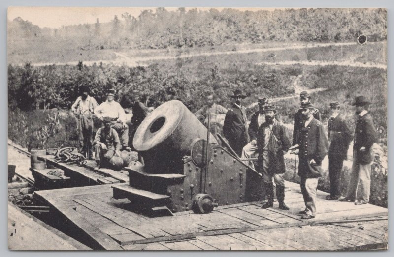 Military~B&W Civil War Photo Of The Dictator Mortar Cannon~Civil War~Vintage PC 