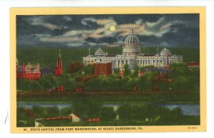 PA - Harrisburg. State Capitol from Fort Washington at Night