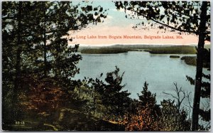 Long Lake From Bogata Mountain Belgrade Lakes Maine ME Trees Postcard