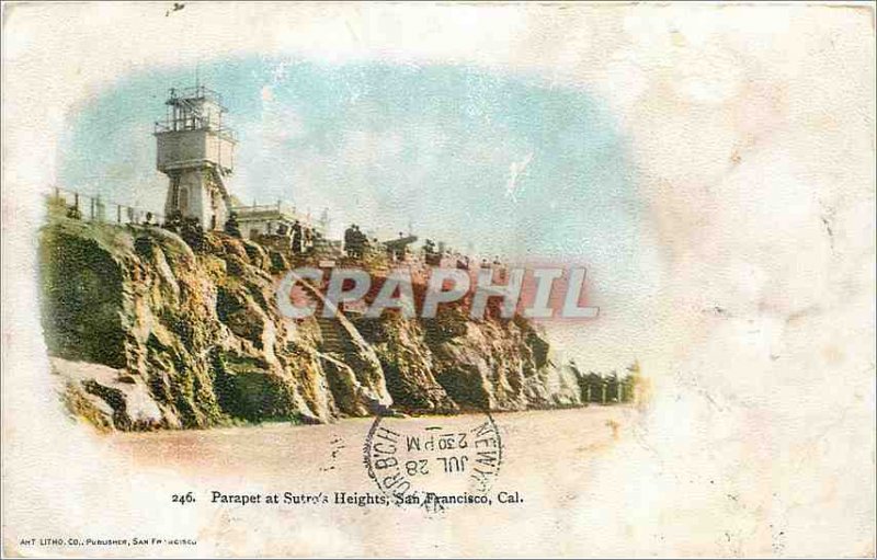 Old Postcard Parapet at Sutros Heights San Francisco California