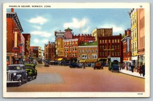 WW2 1943 US Navy Cancel  Franklin Square  Norwich  Connecticut   Postcard