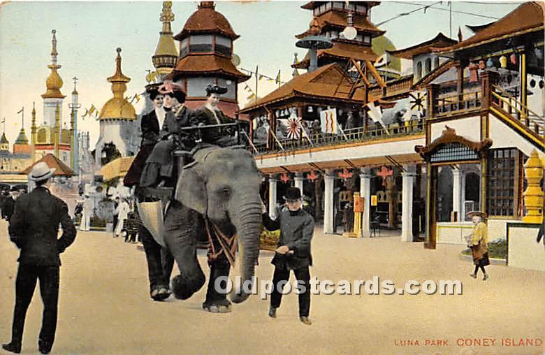 Amusement Park Postcard Post Card Luna Park Coney Island, New York, NY, USA 1912