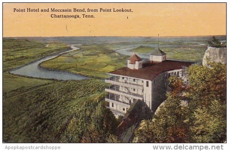 Tennessee Chattanooga point Hotal And Moccasin Bend From Point Lookout 1914