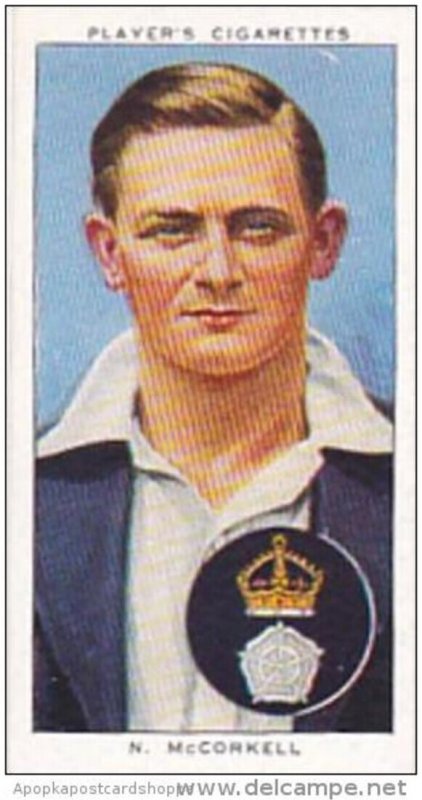 Player Cigarette Card Cricketers 1938 No 17 N McCorkell Hampshire