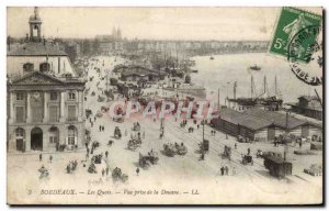 Old Postcard Bordeaux docks View from the customs