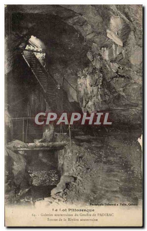 Old Postcard Underground galleries of the abyss Source of the underground river