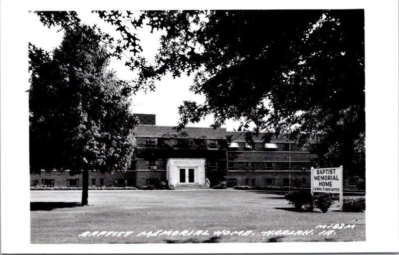 Real Photo Postcard Baptist Memorial Home in Harlan, Iowa