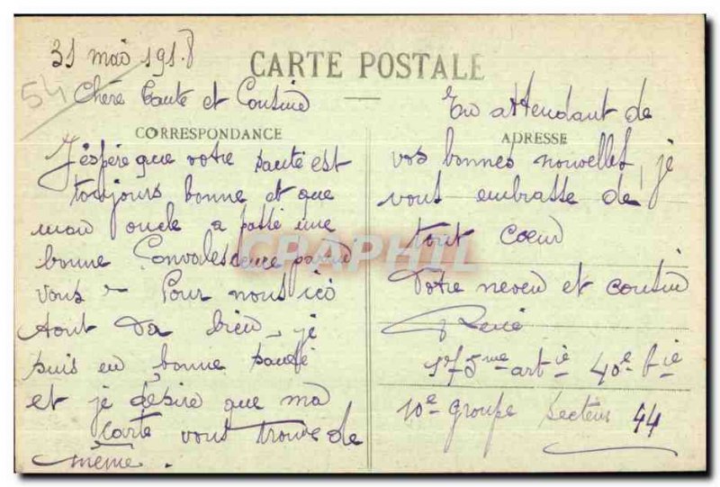 Old Postcard Old Postcard Army War in Lorraine in 1914-1918 Gerbeviller bomba...