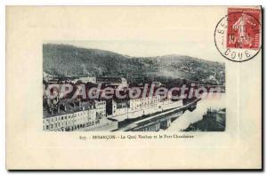 Old Postcard Besancon Le Quai Vauban and Fort Chaudanne