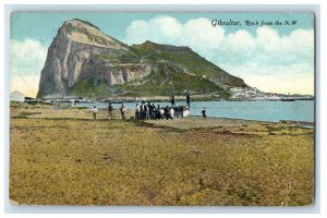 1920 Boat Scene, Giant Rock From The NW Gibraltar Posted Antique Postcard