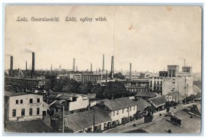 c1910 Lodz, General View Of Lodz General Ansicht Central Poland Postcard