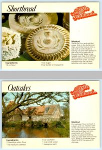 2 Recipe Postcards A TASTE OF SCOTLAND Oatcakes SHORTBREAD  4x6