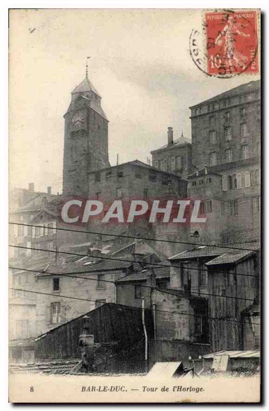 Old Postcard Bar le Duc Clock Tower