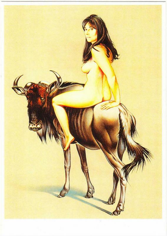 Gnu by Mel Ramos Nude Pop Art Pinup Postcard