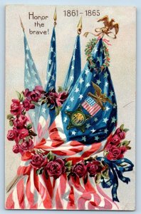 Superior WI Postcard Decoration Day Gar Civil War Honor The Brave Tuck 1907