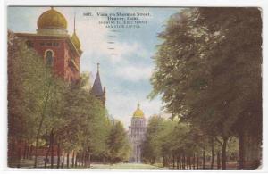 Sherman Street Scene Denver Colorado 1921 postcard