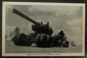 Mint Usa Real Picture Postcard RPPC Mobile Field Artillery 155 MM Gun On March