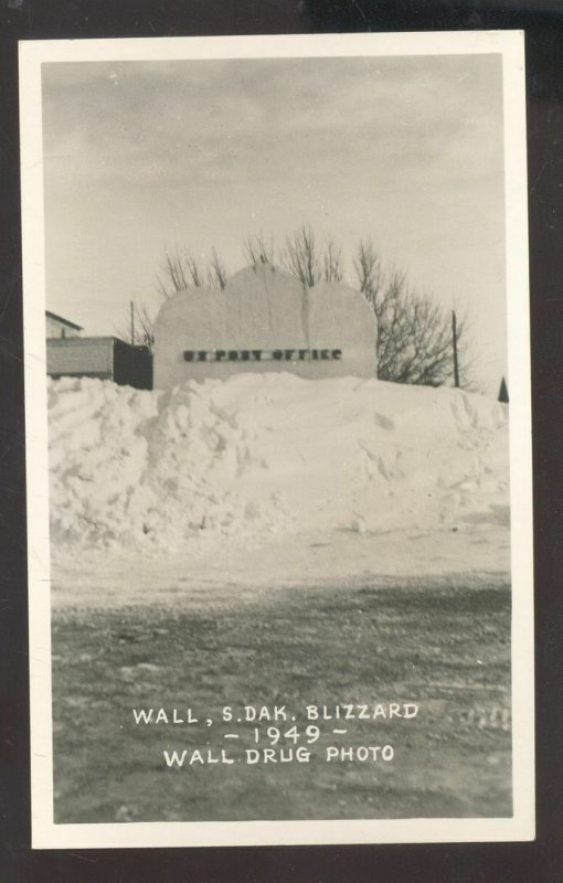 RPPC WALL SOUTH DAKOTA BLIZZARD WINTER SNOW VINTAGE REAL PHOTO POSTCARD