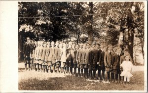 RPPC Antique POSTCARD School Children In Lineup JD5