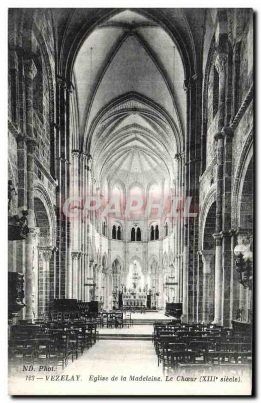 Postcard Old Vezelay Madeleine Church Choir
