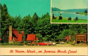 Vtg Chrome Postcard Union Washington Hood Canal - Walt's Robin Hood Lodge UNP