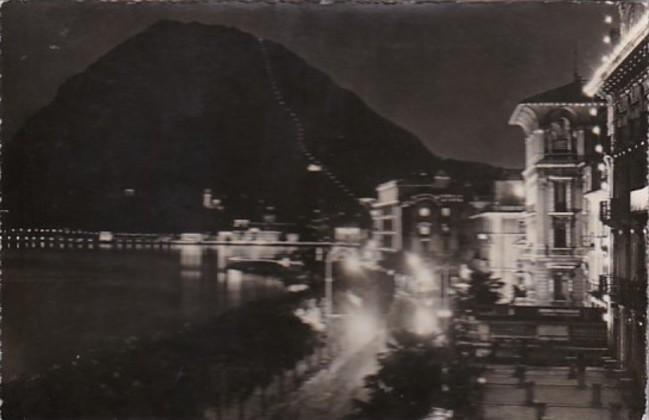 Switzerland Lugano e Monte San Salvatore At Night