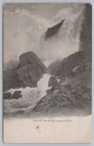 State~Cave Of The Winds~Waves Crashing Off Waterfall Of Niagara Falls~Vintage PC
