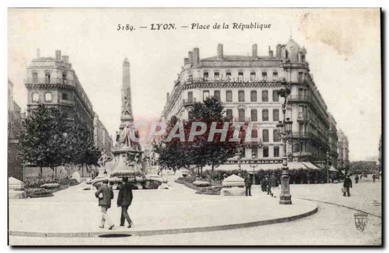 Lyon Old Postcard Place de la Republique