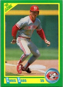 1990 Score Baseball Card Chris Sabo Cincinnati Reds sk2746