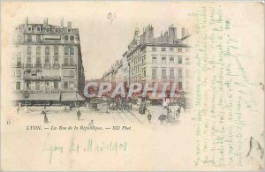 Old Postcard Lyon Rue de la Republique