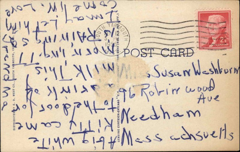 Swifts Beach Massachusetts MA Cape Cod Cottages c1930s-40s Linen Postcard