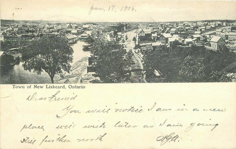 Canada Town New Liskeard Ontario undivided 1906 Postcard 20-746