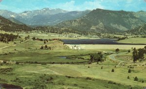 Vintage Postcard Vista Meadows Olympus Dam Lake Estes Park Mountains Colorado