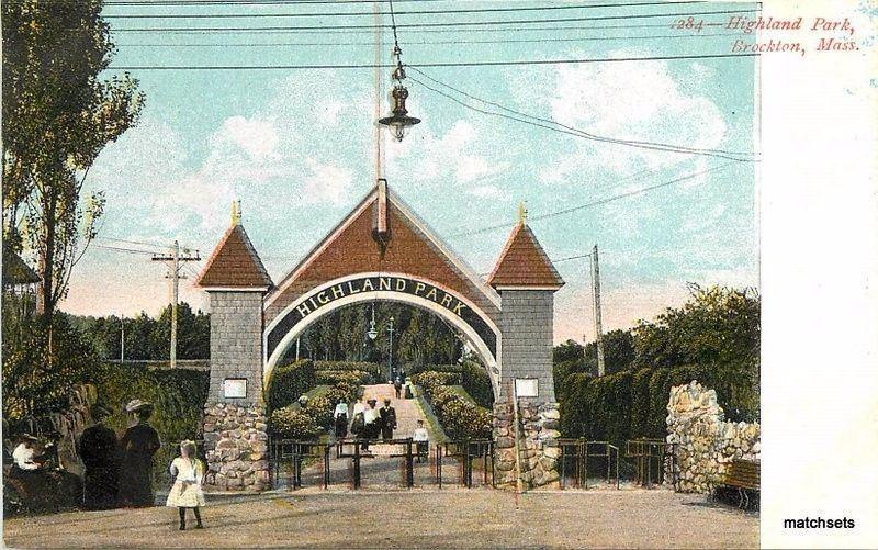 Brockton Massachusetts C-1905 Amusement Entrance Highland Park postcard 1211