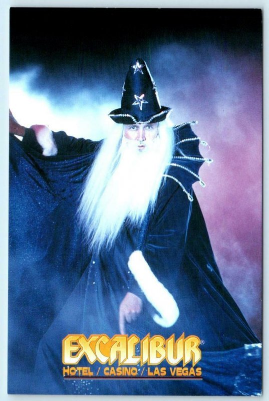 LAS VEGAS, Nevada NV ~ MERLIN Magician at EXCALIBUR CASINO 1995 ~ 4x6 Postcard