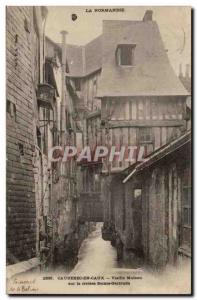 Caudebec en Caux Old Postcard Old house on the river St. Gertrude