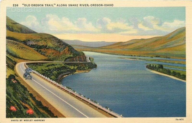 ID, Idaho, Oregon, Snake River, Old Oregon Trail, C.T. Art No. 7A-H71