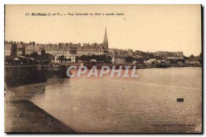 Postcard Old St Malo (I and V) Vue Generale Harbor at high tide