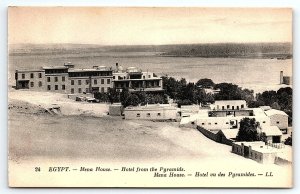 1920s EGYPT MENA HOUSE HOTEL FROM PYRAMIDS LITHO SOUVENIR POSTCARD P2131