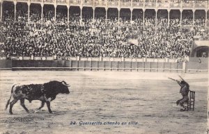 A111 Bull Corrida Guerrerito Citando en Silla Bull Matador Arena Spain postcard