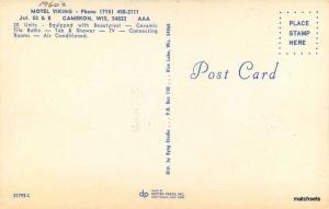 1960s Hotel Viking Cameron Wisconsin roadside Byng Studio postcard 2623