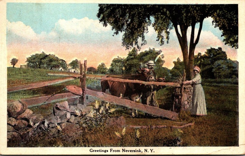 New York Greetings From Neversink Farm Scene 1924