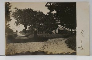 RPPC Victorian  Woman Choices, The Split in the Road Real Photo Postcard G6